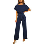 Damen-Jumpsuit mit Gürtel und eleganten Ärmeln