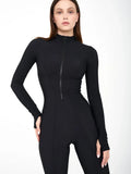 Sport-Jumpsuit mit langen Ärmeln und Reißverschluss